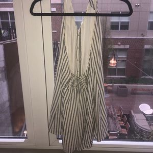 Urban Outfitters Cream & Navy Stripped Romper
